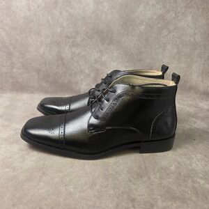 Majestic Collection Mens Black Brogue Cap Toe Dress Boots 38892 Size 10
